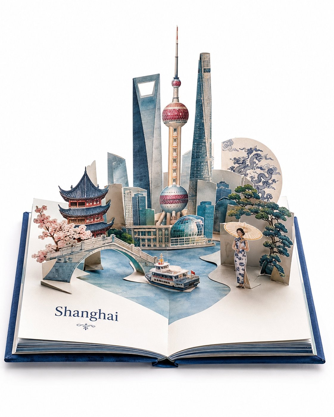 Travel destination pop-up book example