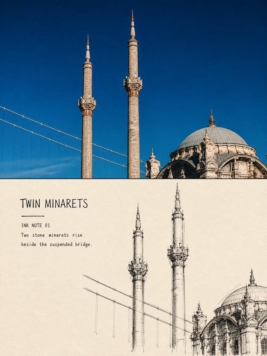 Ink-line architecture observation poster example 1