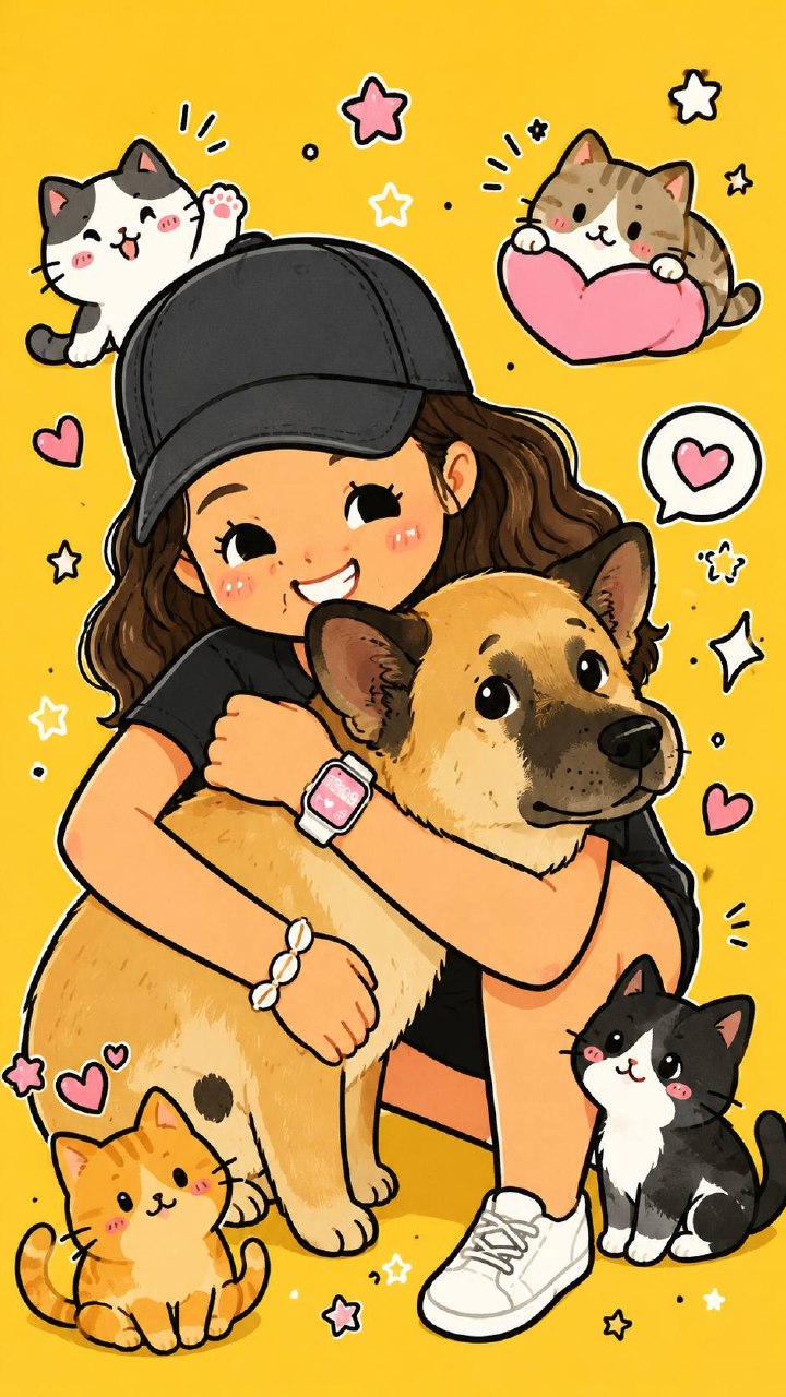 Kawaii sticker character portrait sample