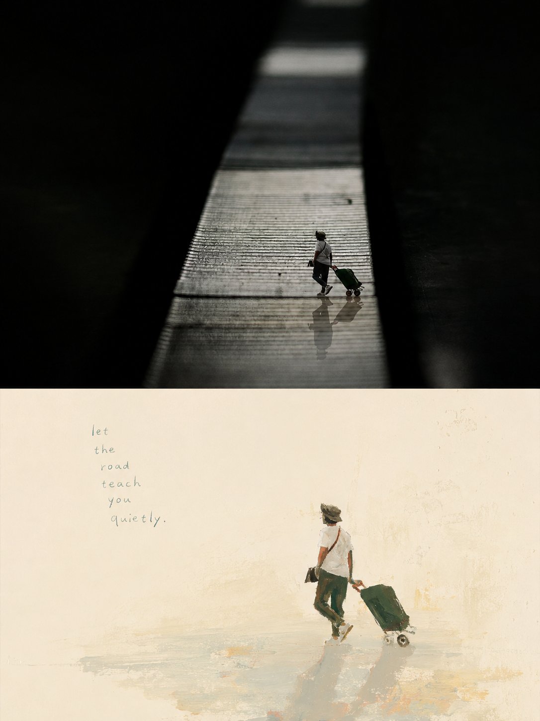 Photo and naive paint memory split poster example 1